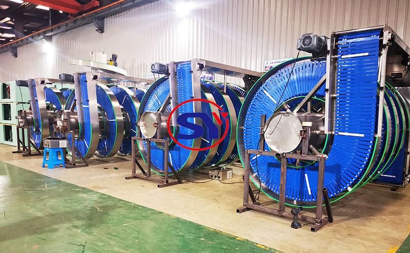 Narrow Track Spiral Conveyor for Water Bottles Barrel