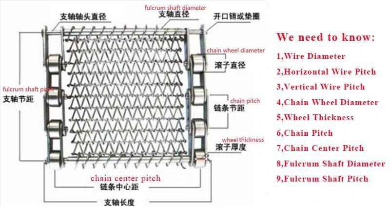 Linear Stainless Steel Wire Net Belt Conveyor for Building Material