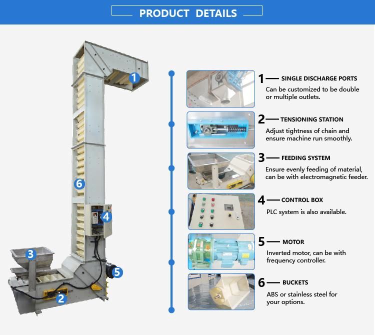 Desiccant Particles Conveying Machine Bucket Elevator