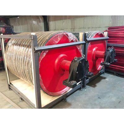 1000 - 1500mm Belt Width Customized Rubber Lagging Belt Conveyor Pulley