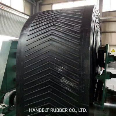 Ep Rubber Conveyor Belt with Closed V Pattern Rubber Belt Ep Chevron Conveyor Belt for Sale