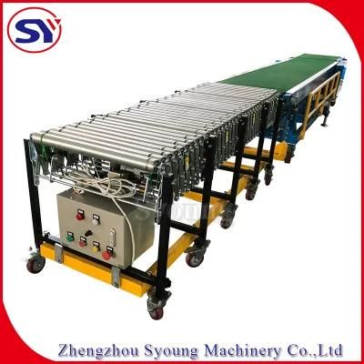 Automated Bags Boxes Container Rubber Belt Loading Unloading Conveyor for Storage Logistics
