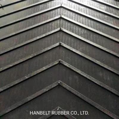 Black Ep Chevron Rubber Conveyor Belt for Industrial