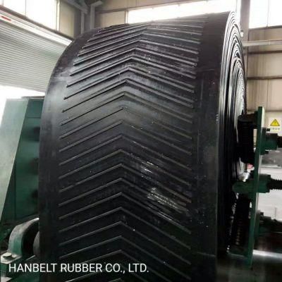 Ep/Cc/Nn/Tear Resistant/Wear Resistant Closed V Type Chevron Fabric Pattern Rubber Conveyor Belting