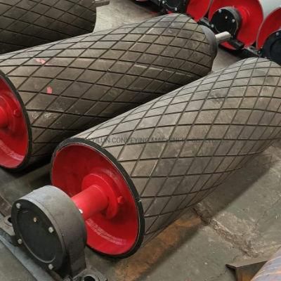 Belt Conveyor Rubber Driving Pulley for Bulk Materials Handling