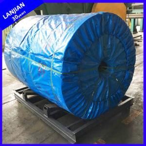 15MPa Ep125 / B600 * 4 * 6mm Thick Black Polyester Rubber Conveyor Belt