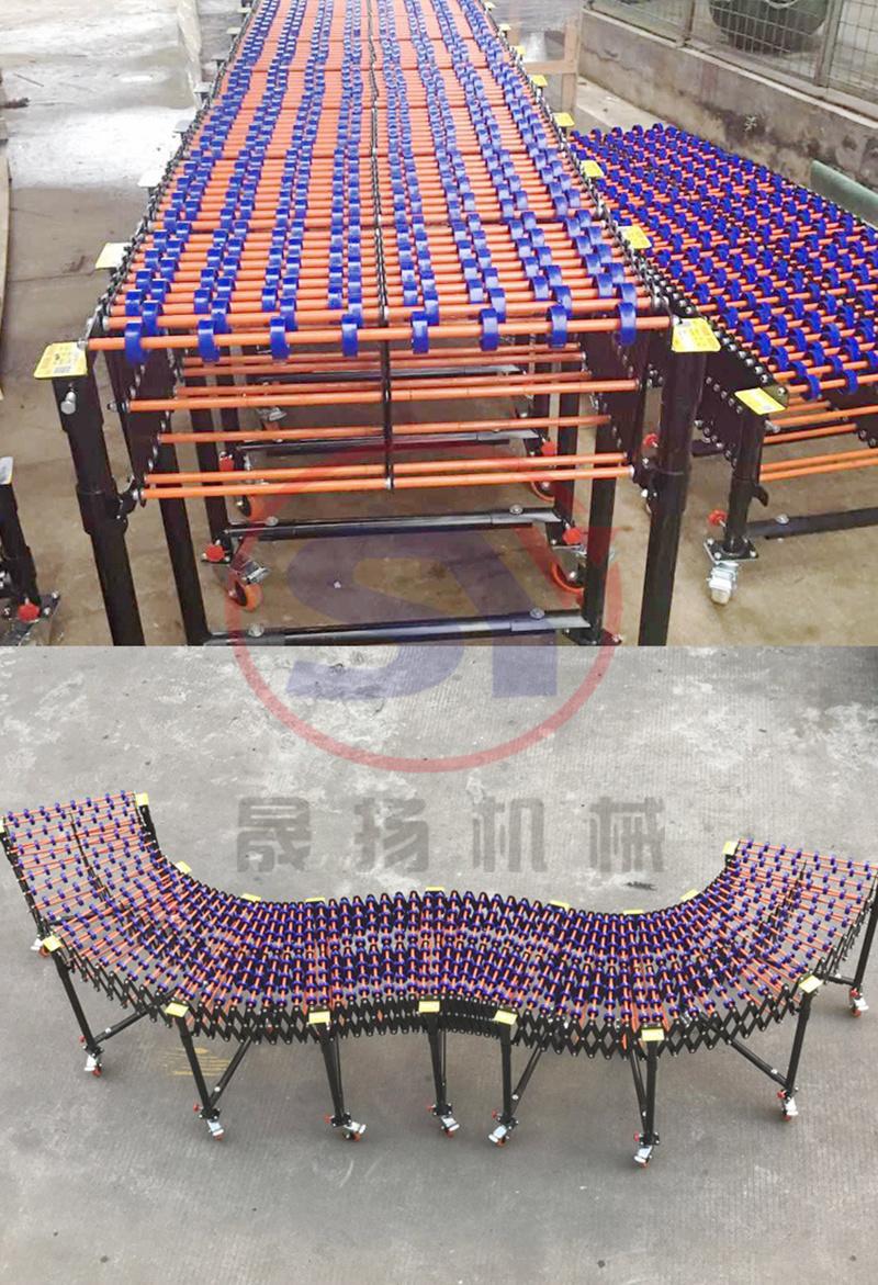 2020 New Design Universal Telescope Roller Conveyor for Carton Box Discharging