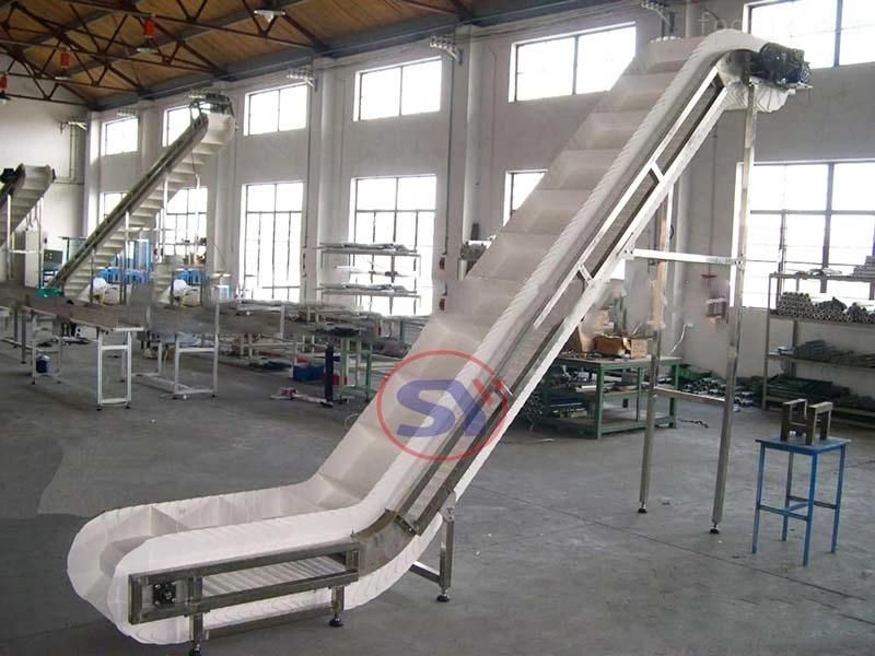 Inclined Sidewall Belt Conveyor with Baffle for Roasted Nuts Peanut