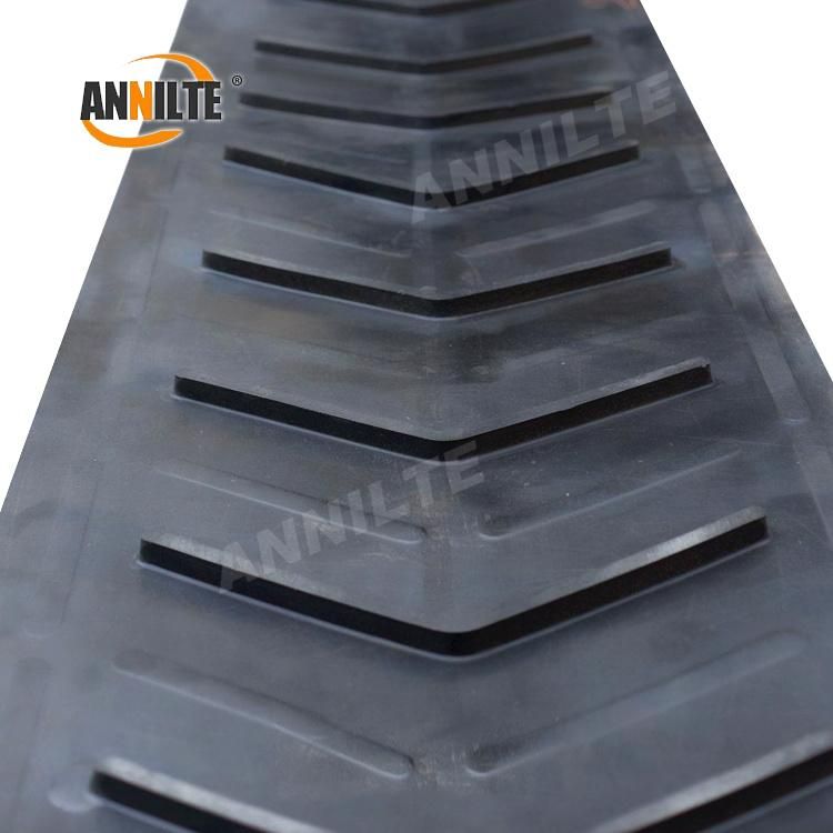 Annilte Ep100 Bulk Material Handling V Pattern Chevron Rubber Conveyor Belt Open Closed V Type Chevron Fabric Pattern Rubber Conveyor Belt