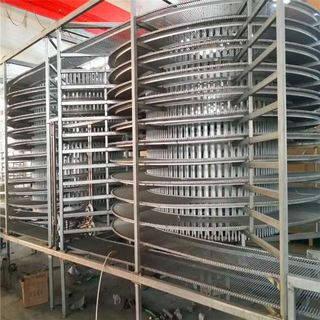 Stainless Steel Spiral Cooling Tower IQF/Belt Conveyor for Bread/Cake/Pastry/Pita/Pizza Hamburger/Toast/Bakery