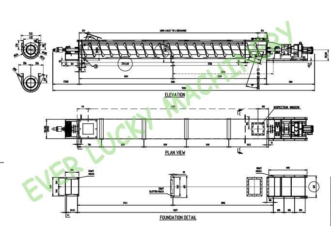 6′ ′ Jacket Type Water Cooling Screw Conveyor