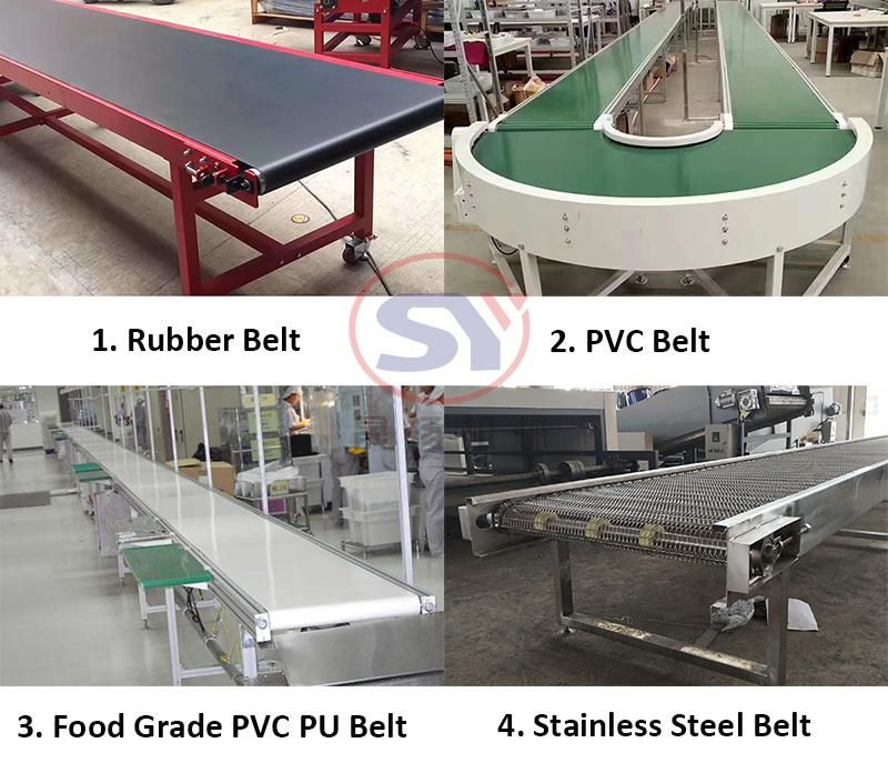 Mini Portable Inclined Rubber PVC Belt Conveyor for Face Mask Medical Supply Convey