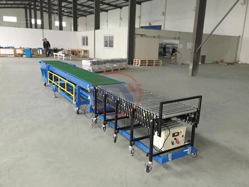 Foldable Multi Stage Telescopic Warehousing Belt Conveyor with High Inclination Angle