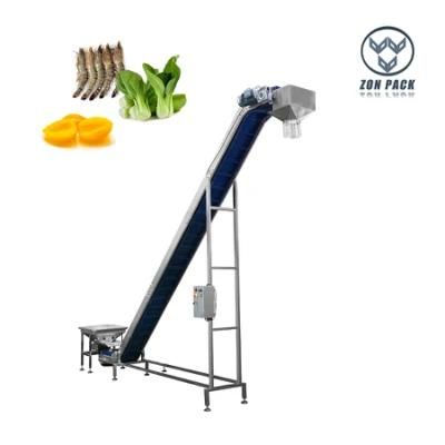 Inclined Belt Conveyor Used for Vegetable/Fruit/Meat/Frozen Food Packing