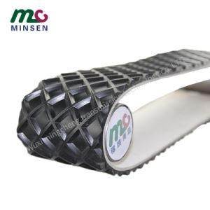 Black PVC/PU/Pvk Light Duty Industrial Conveyor/Transmission Belting/Belt with Diamond Pattern for Wood Working