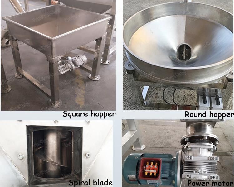 Feeder Hopper Stainless Steel Sugar / Flour / Coffee / Powder Flexible Screw Conveyor