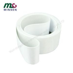 Factory PU White Straight Stripe Pattern PVC Non-Slip Conveyor Belt for Airport and Production Lines