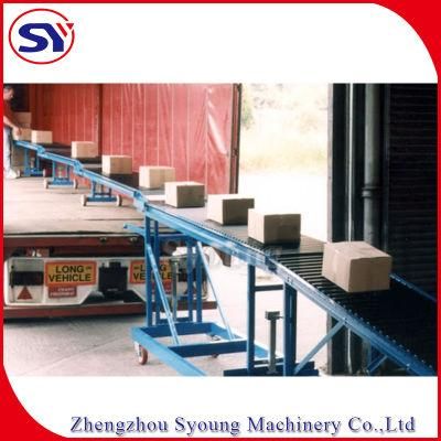 Inclined Gravity Telescopic Unloading Roller Conveyor for Pallet Finish Packaged Product