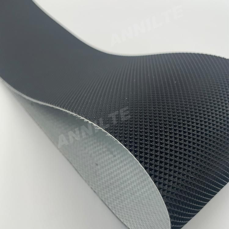 Annilte PVC Conveyor Belt Surface Smooth Bottom Diamond 3.0mm Thickness Petrol Black