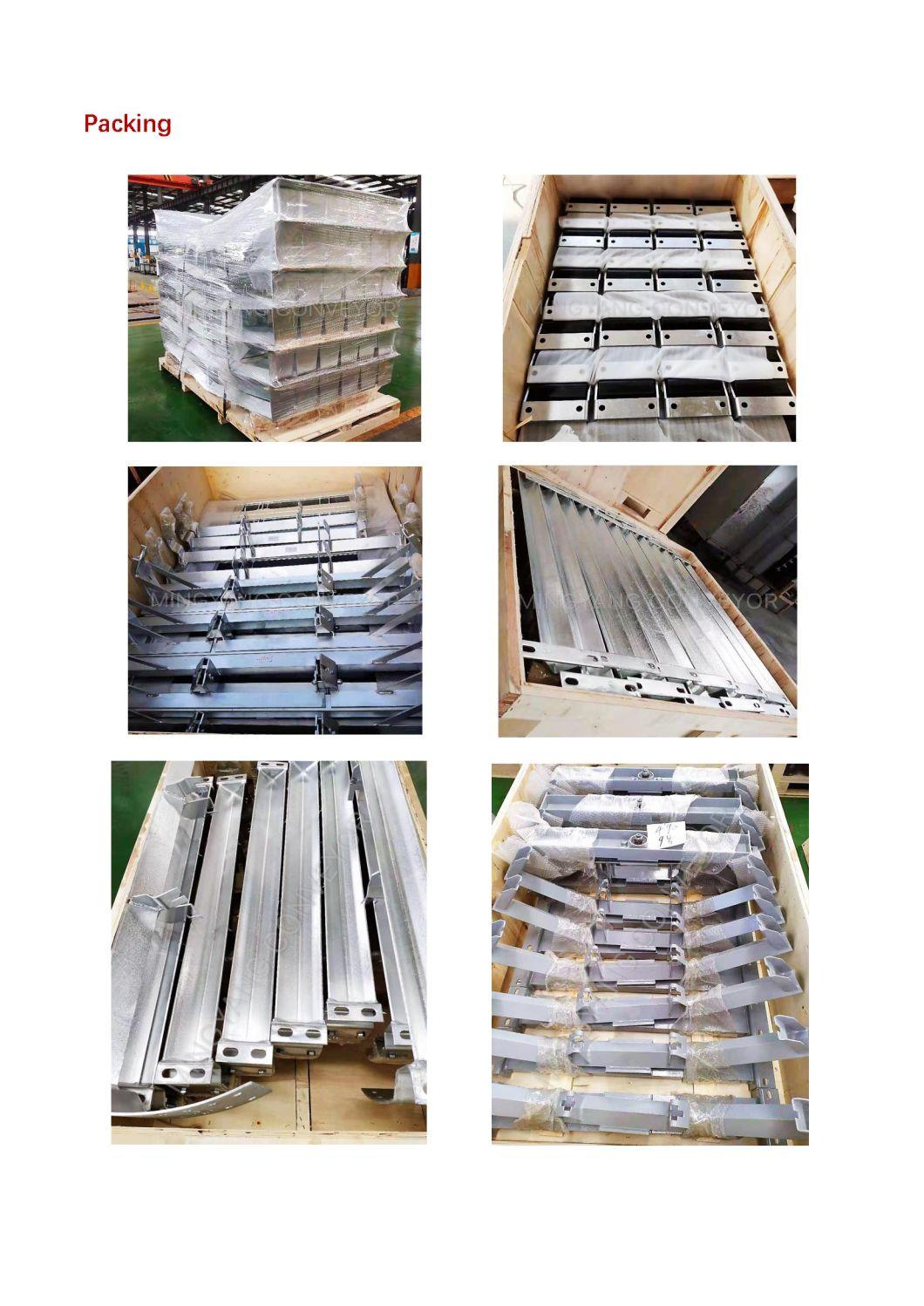 Conveyor 3 Roll Trough Impact Offset Idler Frame with Galvanized Finish