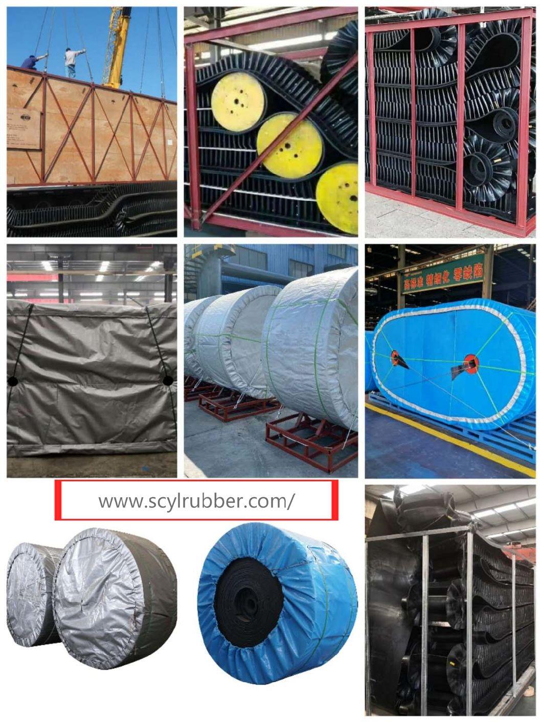 90 Degree Inclined Sidewall Conveyor Belting with High Rubber Cover Grade for Steel Plants