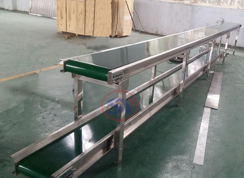 Powder Coating Steel Transmission Nylon Belt Conveyor for Frozen Meat Handled