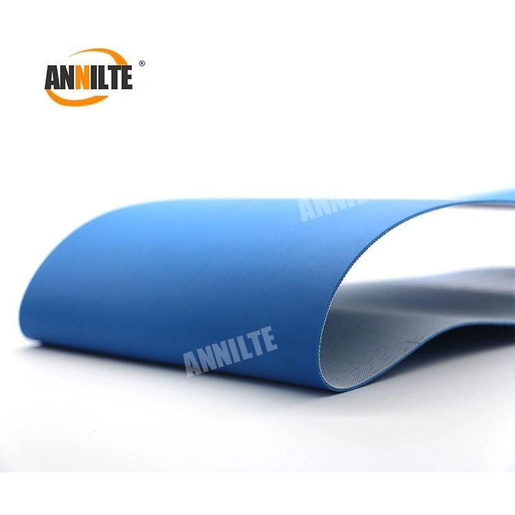 Annilte 2mm Ply Blue PVC Conveyor Belt with Flat Surface for Light Goods Conveying