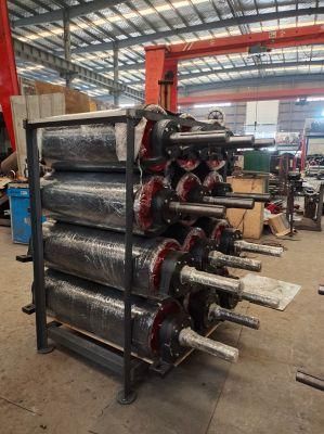 Conveyor Head Pulley with Diamond Rubber Lagging and Bearing Seat