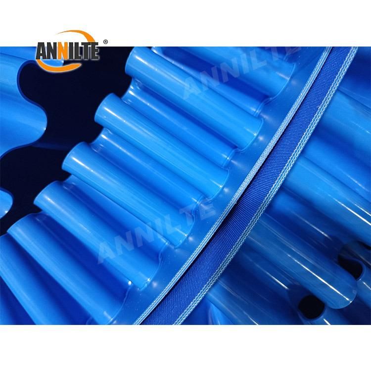 Annilte Blue PU Conveyor Belt with Sidewall and Cleat for Food Industry