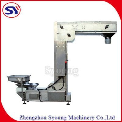 Z Shaped Infeed Bucket Elevator Conveyor for Multihead Combination for Sale