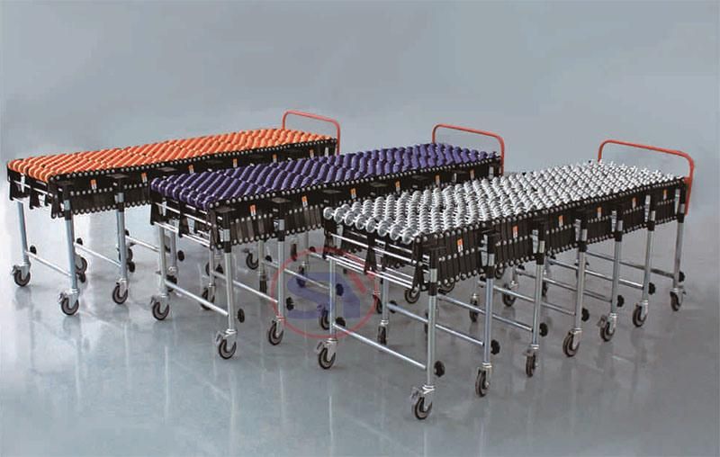 Declining Galvanized Steel Skate Wheel Telescopic Roller Conveyor Price for Box Transmission