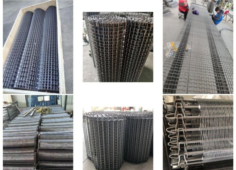 Food Processing Stainless Steel Wire Flat Chain Link Mesh Conveyor Belt
