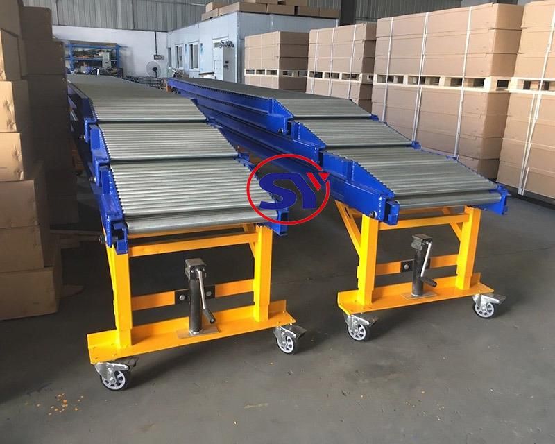 Adjustable Feet Container Loading&Unloading Stretch Telescopic Roller Conveyor Expandable