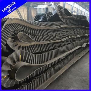 S-Shaped Corrugated Rib, W-Shaped Skirt, with Partition Plate Large Angle Rubber Conveyor Belt