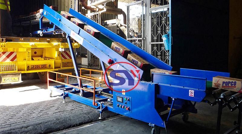 Truck Loading&Unloading Extended and Retracted Flexible Belt Conveyor with Five Sections