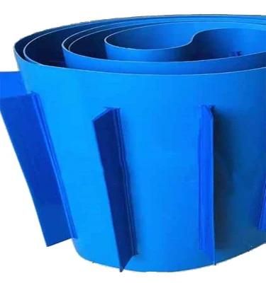 PU Blue Color Conveyor Belt with Baffle for Food Cleaning Belt