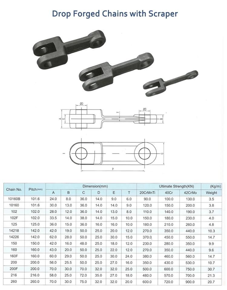 P14218 Drop Forged Conveyor Chain with Scraper for Conveyors