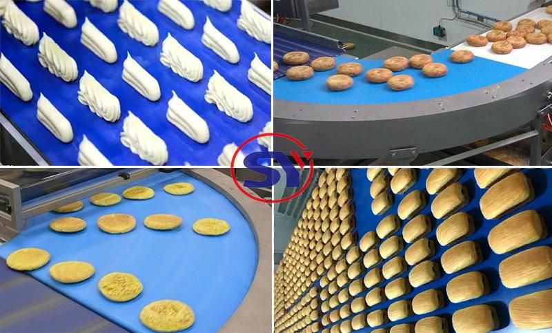 Anti-Bacterial Hygeian Food PU/PVC/Rubber Belt Conveyor for Bread Biscuit Cake