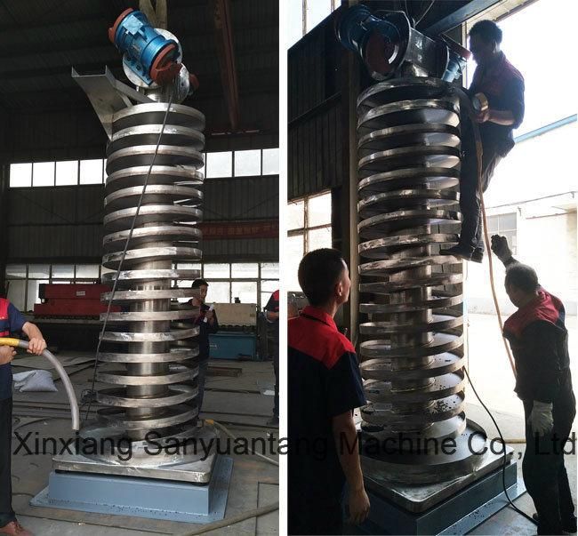 High Quality Vertical Lift Vibration Conveyors / Cooling Spiral Screw Elevator for Granular