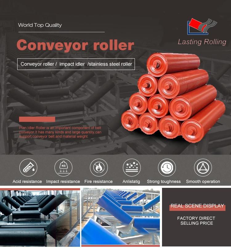 Gravity Roller Conveyor Carbon Steel Conveying Roller for Belt Conveyors
