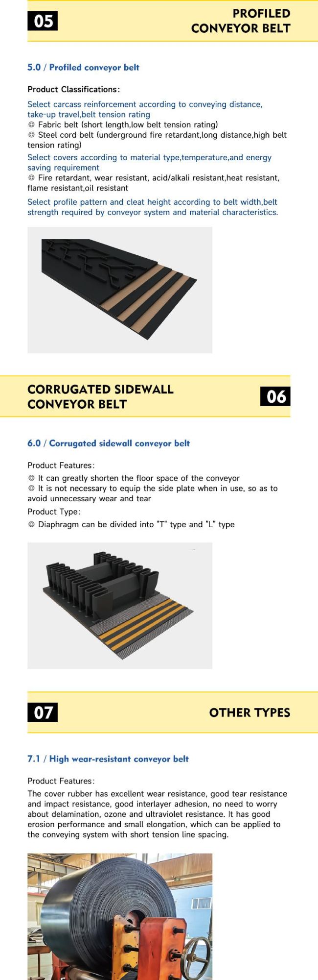 Customized Lower Conveyor System Take-up Travel Anti-Tearing Steel Cord Belt