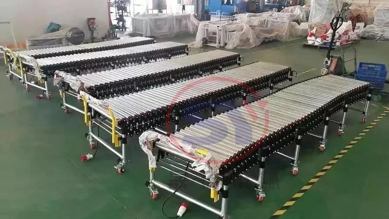 Non-Power Flexible Extendable Finished Product Loading Unloading Roller Conveyor Line