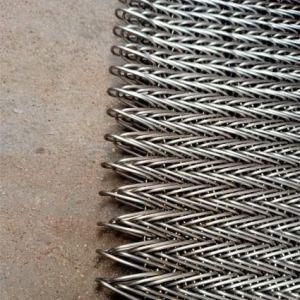 Stainless Steel Herringbone Conveyor Belt with Baffle