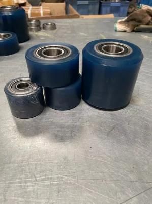 Polyurethane Wheel PU Roller in Blue Color with Bearing for Transport Machine