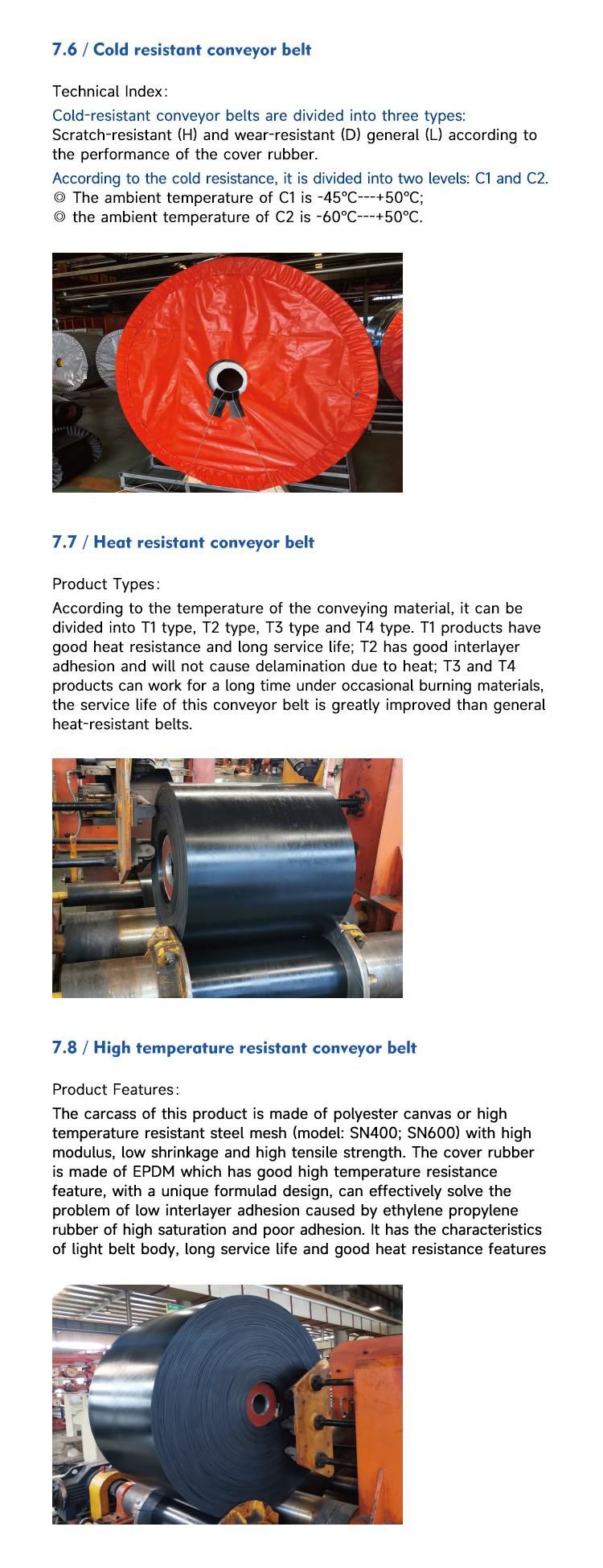 Customized Lower Conveyor System Take-up Travel Anti-Tearing Steel Cord Belt