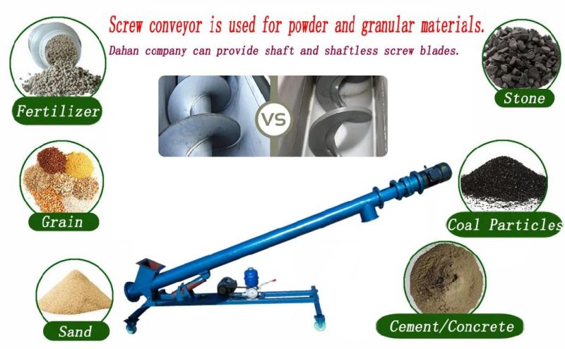 Sawdust Stainless Steel Cement Auger Feeder Flexible Screw Conveyor Price