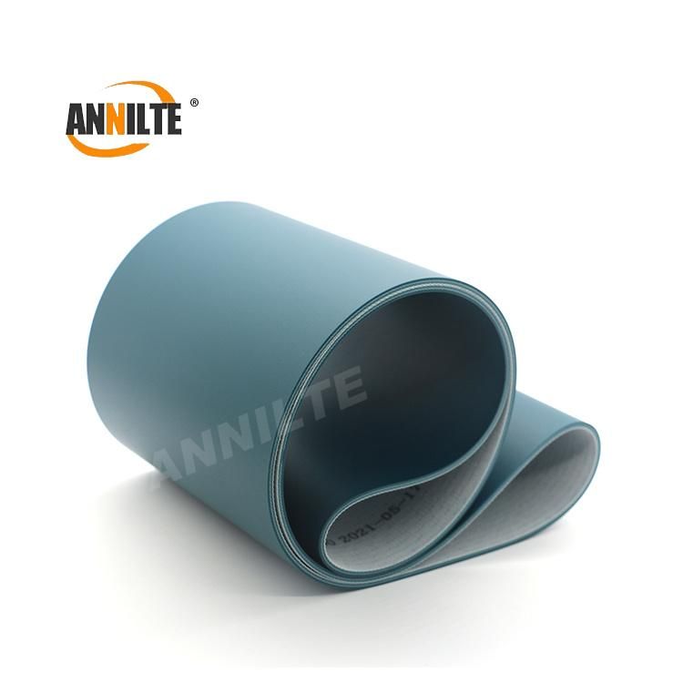 Annilte Factory Dark Green PU/PVC Turning Curve Light Duty Industrial Conveyor/Transmission Belting/Belt