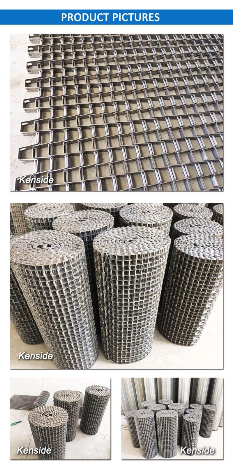 Stainless Steel Honeycomb Conveyor Belt for Food Processing, Freezing, Baking, Drying