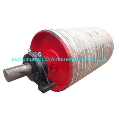 Standard Belt Conveyor Steel Drive Pulley 800mm with Rubber Lagging Price for Mining