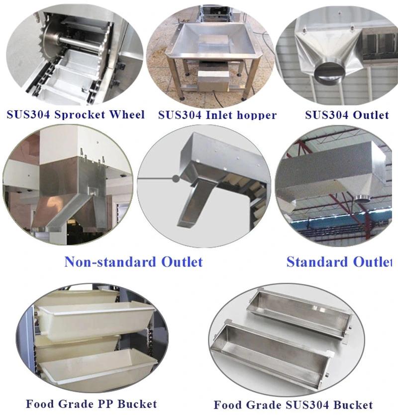 Automated Stainless Steel Z Type Bucket Conveyor Elevator for Fried Chips and Biscuits